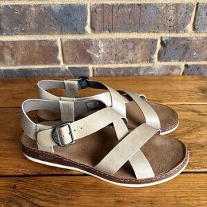 Chaco Womens Wayfarer Z Strap Tan Leather Strappy Sandals Size 8